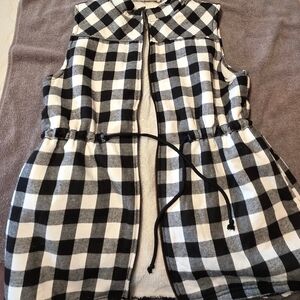 Black and White Checkered Women's Vest